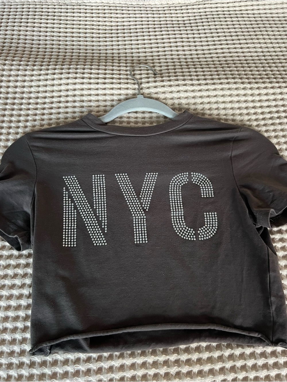 Black "NYC" Studded Top